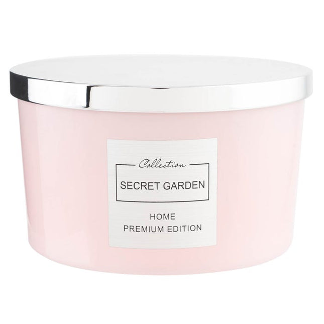 home premium edition metallic 3 wick candle secret garden
