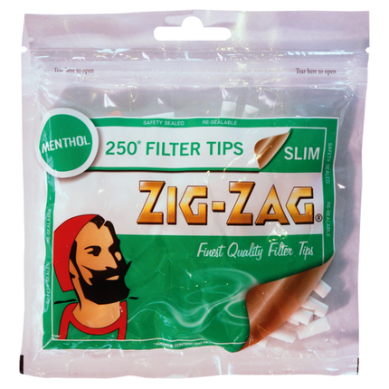 zig zag slim menthol 250 filter tips