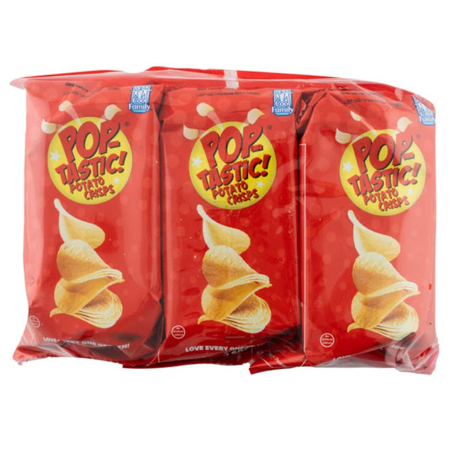 pop tastic potato crisps ready salted 35g pack of 3