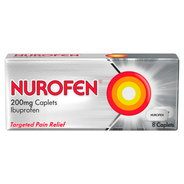 nurofen ibuprofen caplets 200mg pack of 8
