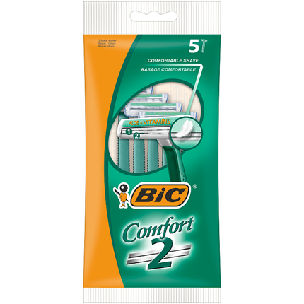 bic comfort 2 men s razors pack of 5