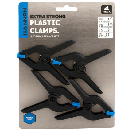 hannon extra strong plastic clamps pack of 4