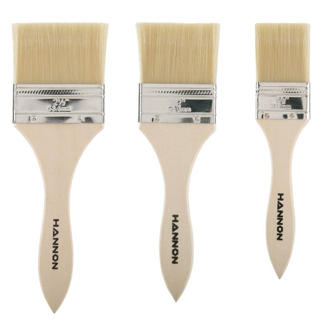 hannon premium paint brush assorted sizes pack of 3