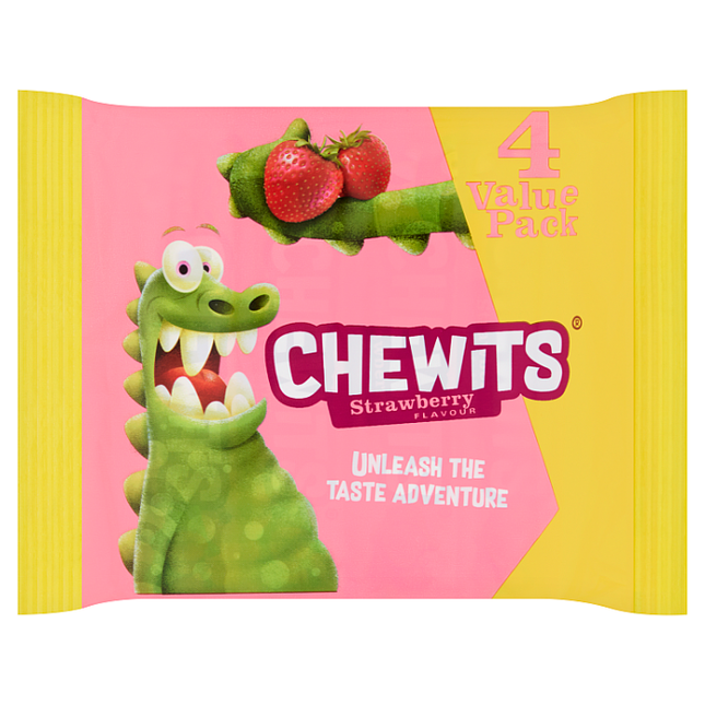 chewits strawberry flavour 30g pack of 4