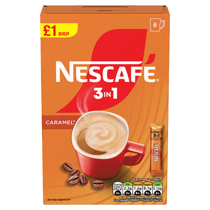 nescafe 3 in 1 caramel 16g pack of 6