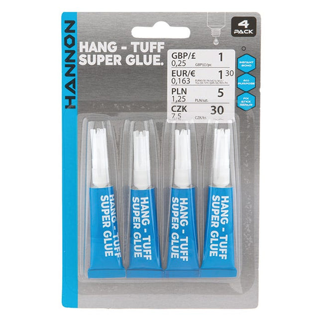 hannon hang tuff super glue pack of 4