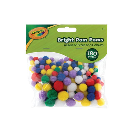 crayola bright pom poms assorted pack of 180