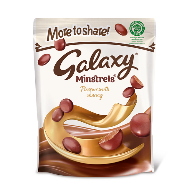galaxy minstrels milk chocolate buttons sharing pouch bag 195g
