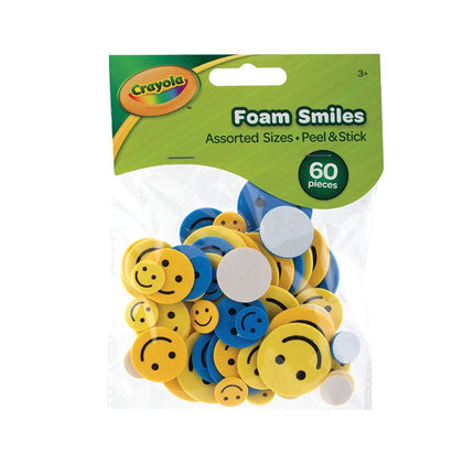 crayola peel stick foam smiles assorted sizes pack of 60