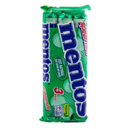 mentos spearmint rolls pack of 3 x 37 5g