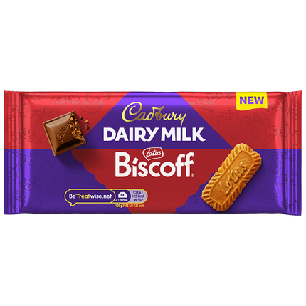 cadbury dairy milk biscoff biscuit chocolate bar 95g