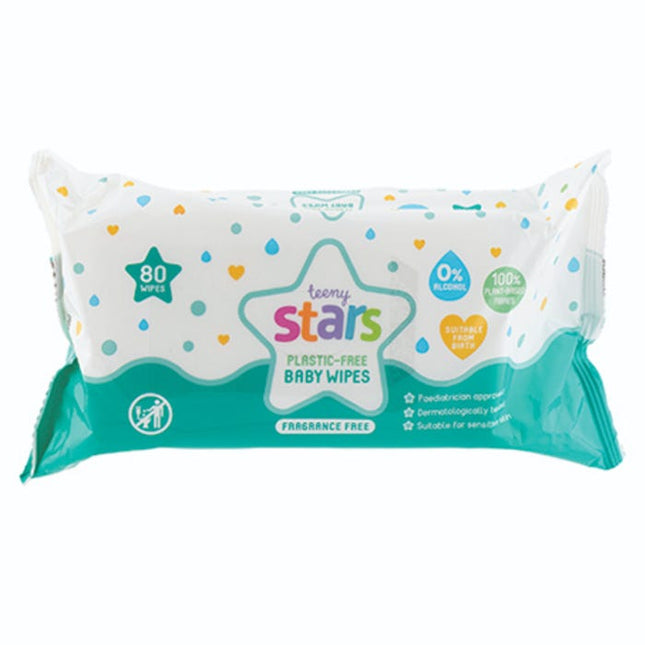 teeny stars baby wipes fragrance free pack of 80