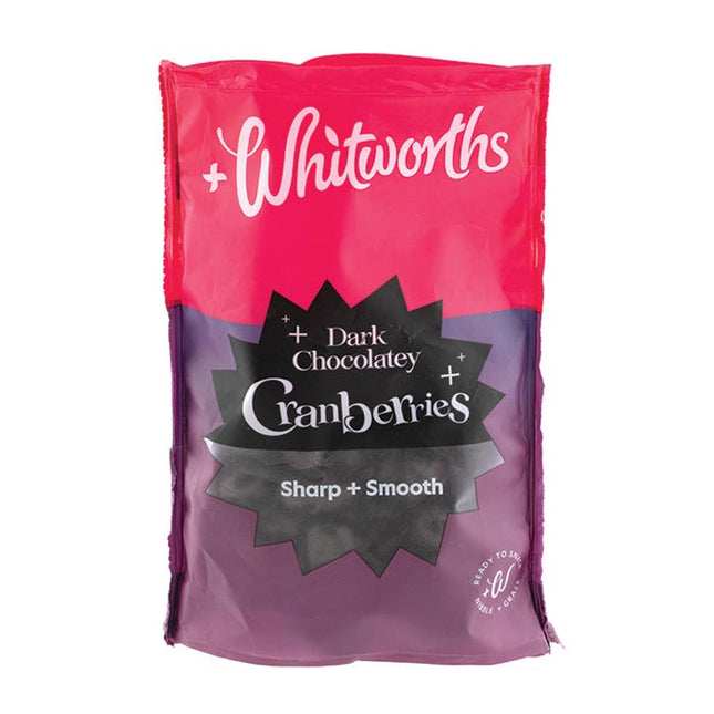 whitworths dark chocolatey cranberries 110g