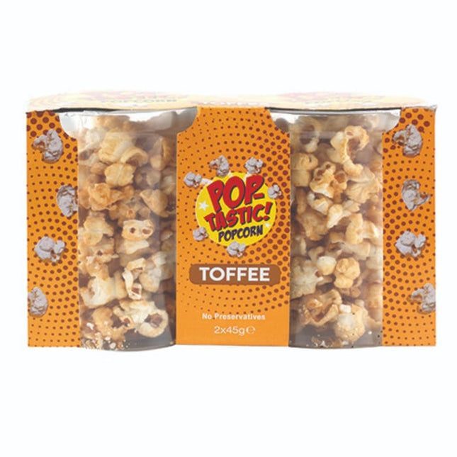 poptastic popcorn toffee 45g pack of 2