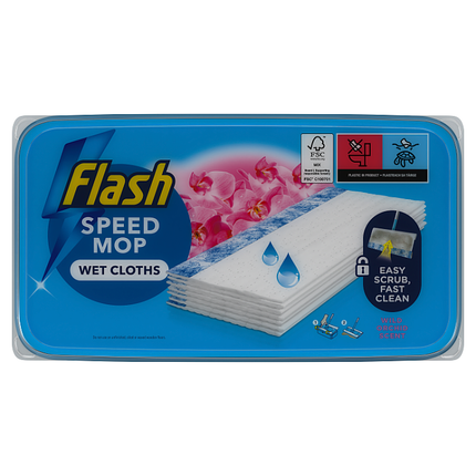 flash speedmop floor cleaner wet wipes wild orchid 10 cloths