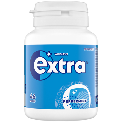 extra peppermint sugarfree chewing gum bottle 46 pieces