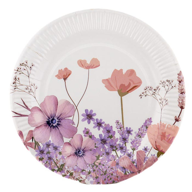 paper plates floral 23cm pack of 12