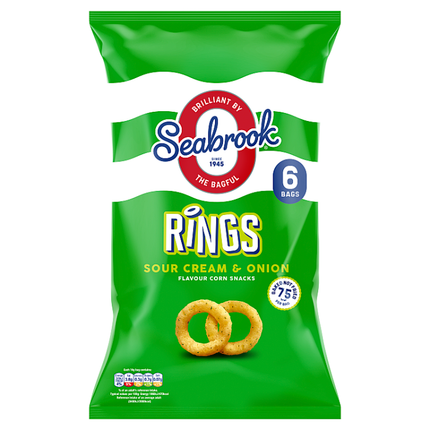 seabrook sour cream onion rings 16g pack of 6