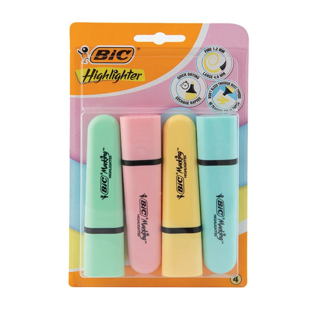 bic highlighters pastels pack of 4