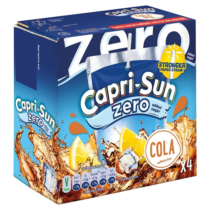 Capri-Sun Zero Cola Kids Juice Drink Pack of 4