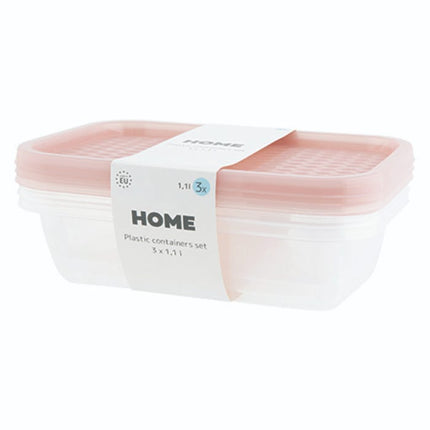 plastic containers pink 1 1l pack of 3
