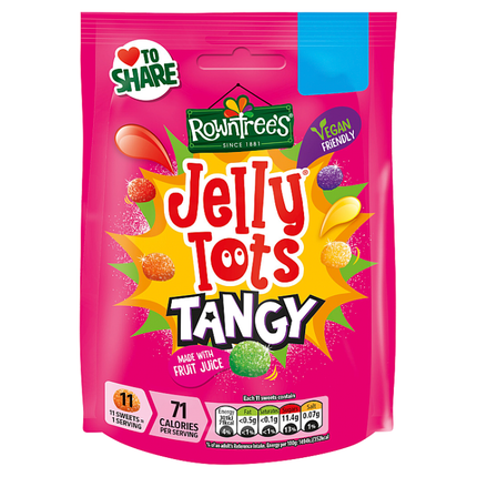 rowntree s jelly tots tangy sweets sharing bag 140g