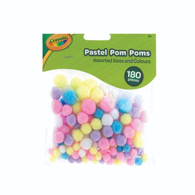 crayola pastel pom poms pack of 180