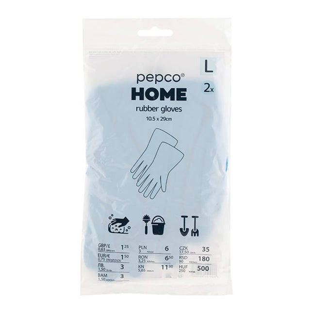 rubber gloves large pack of 2 10 5 x 29cm