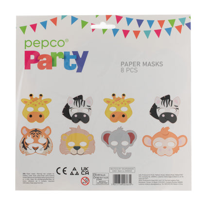 paper animal masks assorted pack of 8