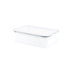 rectangle clip plastic container clear with dark grey 2 4l