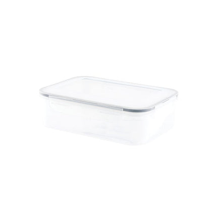 rectangle clip plastic container clear with dark grey 2 4l