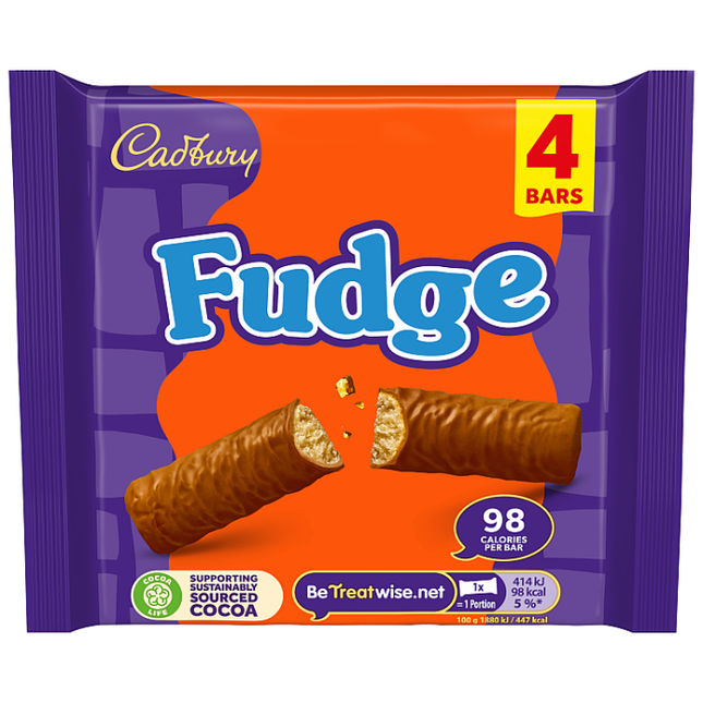 cadbury fudge multipack 88g pack of 4