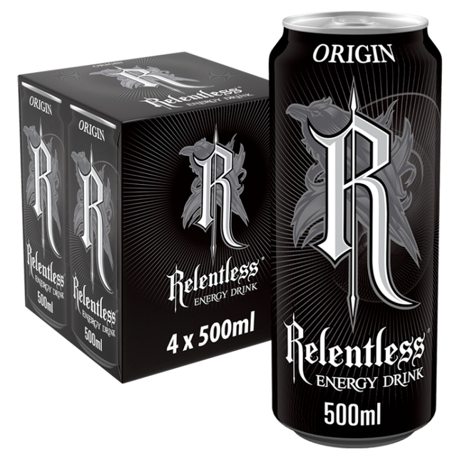 relentless origin energy drink 500ml pack of 4