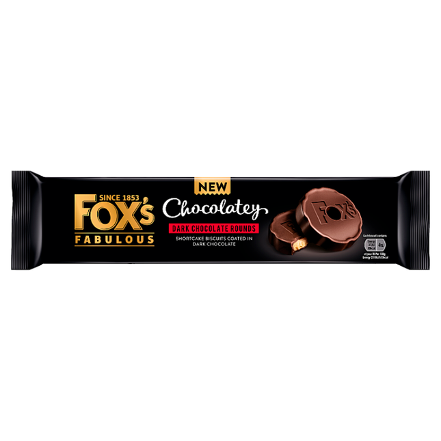 fox s fabulous chocolatey dark chocolate rounds 130g