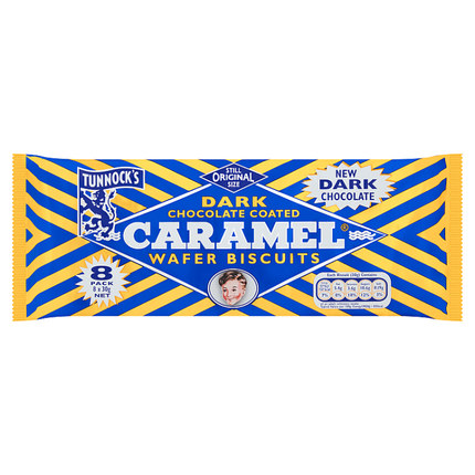 tunnock s dark chocolate coated caramel wafer biscuits pack of 8