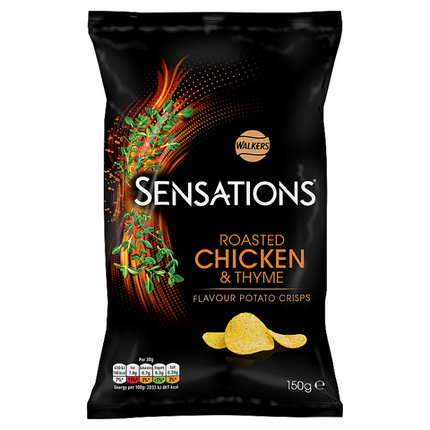 walkers sensations roasted chicken thyme sharing crisps 150g