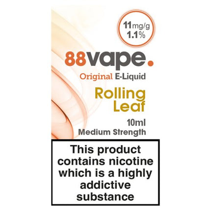 88Vape Original E Liquid Rolling Leaf 11mg/g 1.1% 10ml