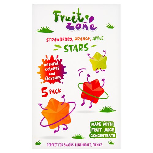 Fruit Zone Strawberry, Orange, Apple Stars 100g (5 x 20g)