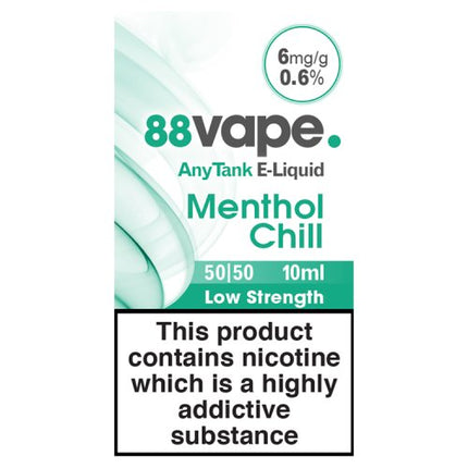 88Vape AnyTank E Liquid 6mg Menthol Chill 10ml