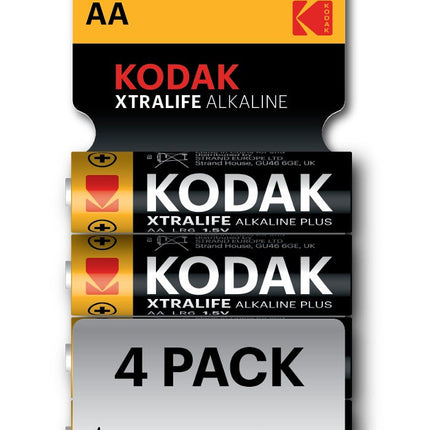 kodak xtralife alkaline battery aa pack of 4