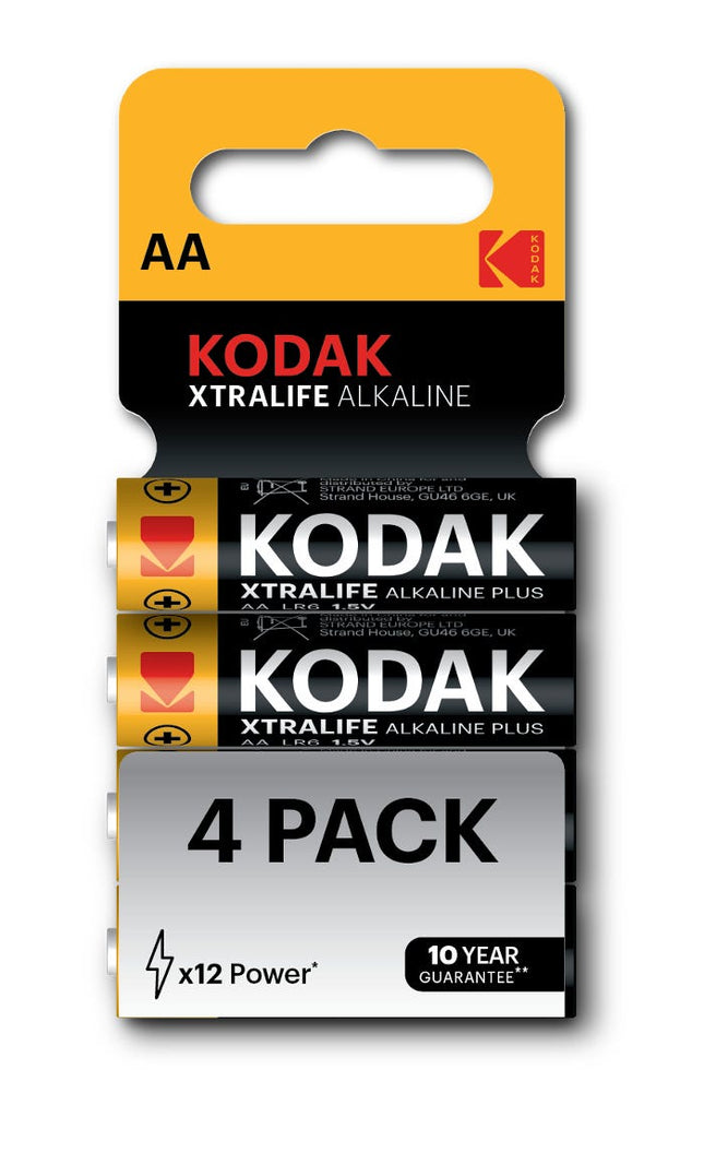 kodak xtralife alkaline battery aa pack of 4