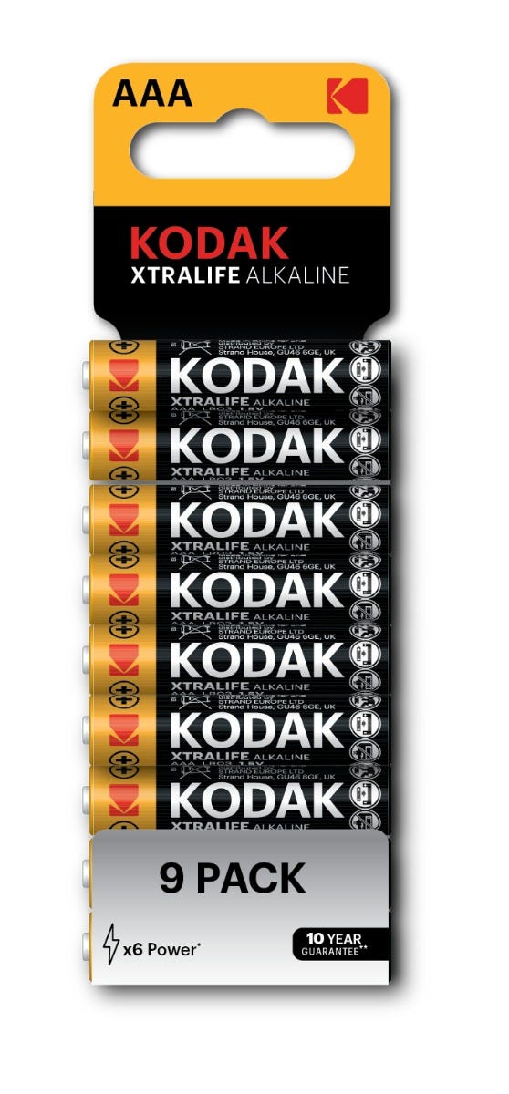 kodak xtralife alkaline battery aaa pack of 9