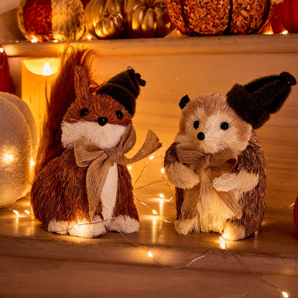 Woodland Character Decoration – Fox & Hedgehog Assorted