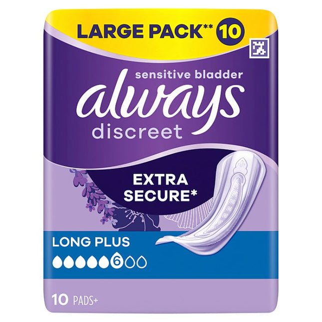 always discreet incontinence pads long plus pack of 10