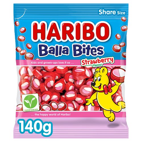 HARIBO Balla Bites Strawberry Flavour 140g