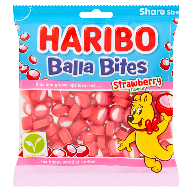 haribo balla bites strawberry 140g