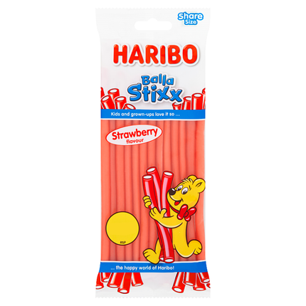 haribo balla stixx strawberry 140g
