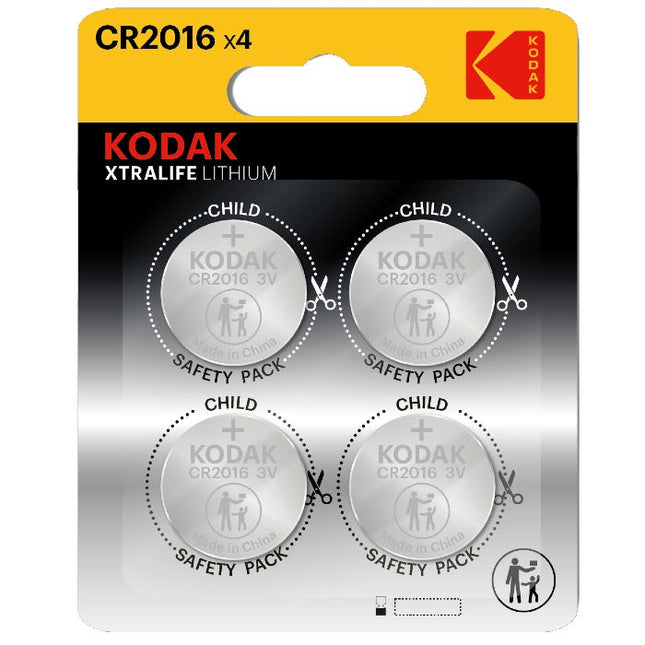 kodak lithium button cell battery cr2016 pack of 4