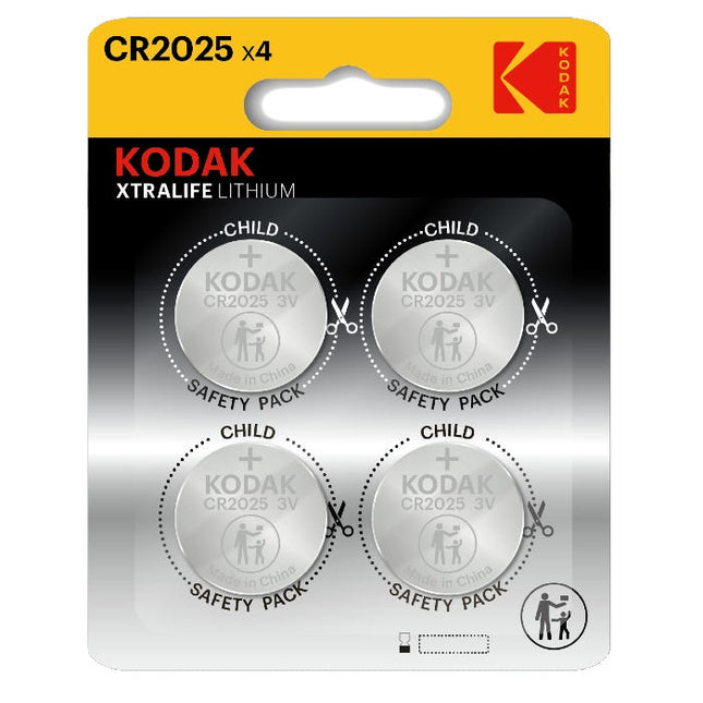 kodak lithium button cell battery cr2025 pack of 4