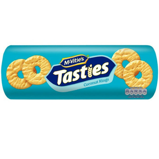 mcvities tasties coconut rings 300g